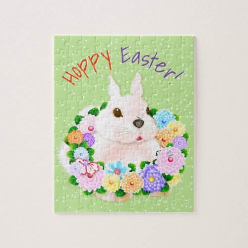 Easter Bunny Spring Flowers Jigsaw Puzzle