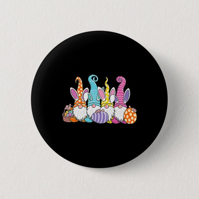 Easter Bunny Spring Gnome Easter Egg Hunting And B Button (Front)