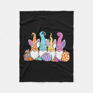 Easter Bunny Spring Gnome Easter Egg Hunting And B Fleece Blanket