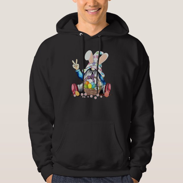 Easter Bunny Spring Gnome Easter Egg Hunting And B Hoodie (Front)