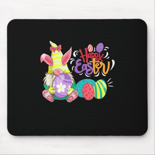 Easter Bunny Spring Gnome Easter Egg Hunting And B Mouse Pad