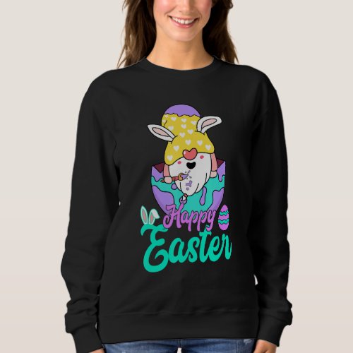 Easter Bunny Spring Gnome Easter Egg Hunting And B Sweatshirt