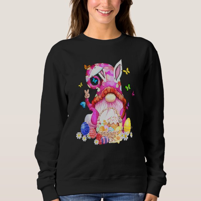Easter Bunny Spring Gnome Easter Egg Hunting And B Sweatshirt (Front)