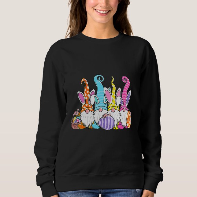Easter Bunny Spring Gnome Easter Egg Hunting And B Sweatshirt (Front)