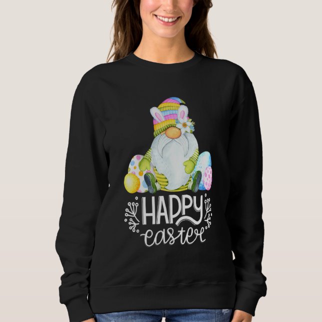 Easter Bunny Spring Gnome Easter Egg Hunting And B Sweatshirt (Front)