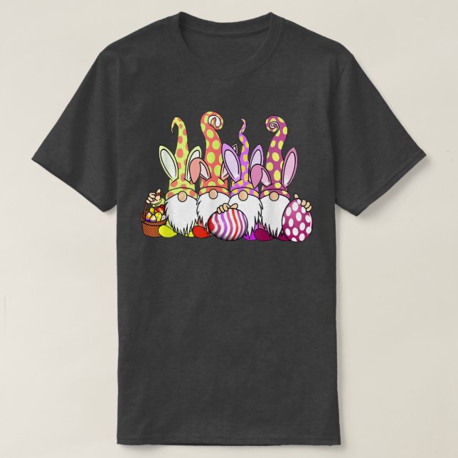 Easter Bunny Spring Gnome Easter Egg Hunting And B T-Shirt (Design Front)