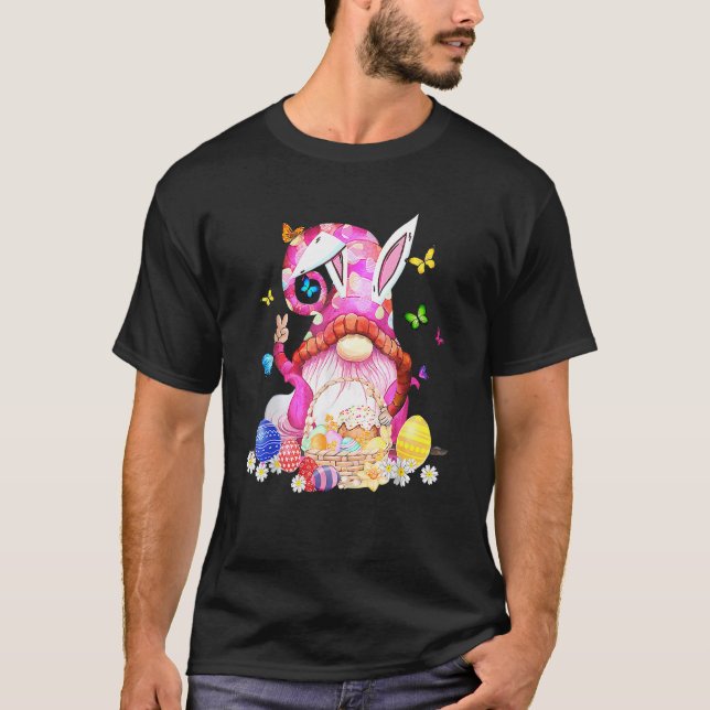 Easter Bunny Spring Gnome Easter Egg Hunting And B T-Shirt (Front)