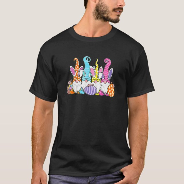Easter Bunny Spring Gnome Easter Egg Hunting And B T-Shirt (Front)