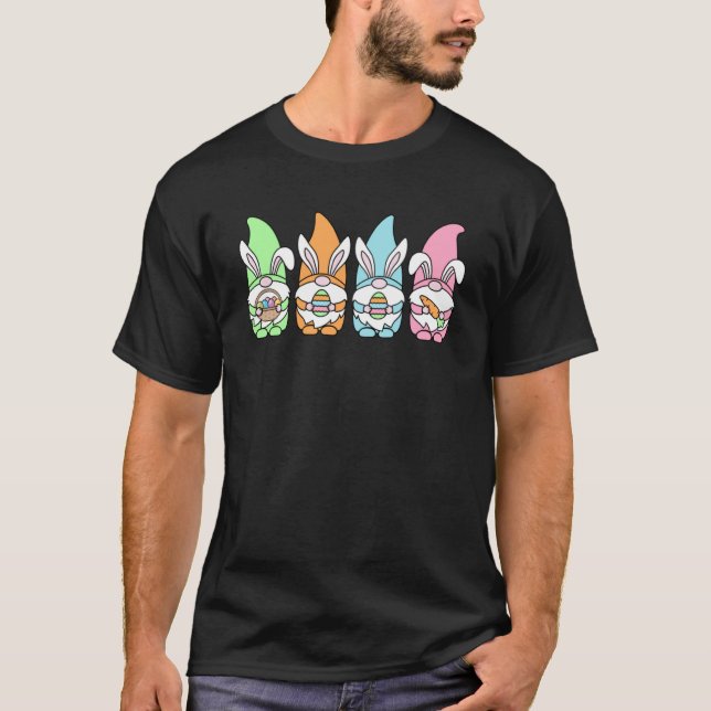 Easter Bunny Spring Gnome Egg Hunting Boy Girl Kid T-Shirt (Front)