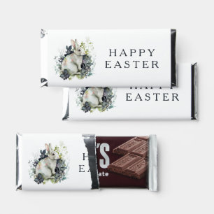 Easter Bunny Spring Watercolor Floral Personalized Hershey Bar Favors