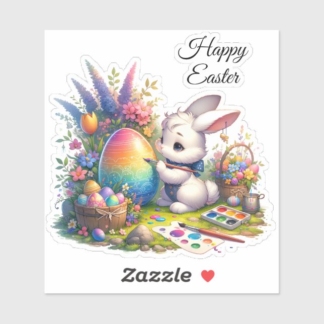 Easter Bunny Springtime Holiday Cheerful Fun Sticker (Sheet)