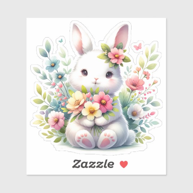 Easter Bunny Springtime Holiday Cheerful Fun Sticker (Sheet)