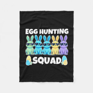 Easter Bunny Squad Humor Egg Hunting Day Fleece Blanket