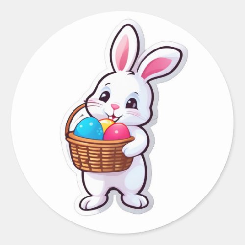 Easter Bunny Stickers Classic Round Sticker