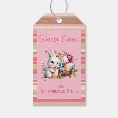 Easter Bunny Striped  Gift Tags