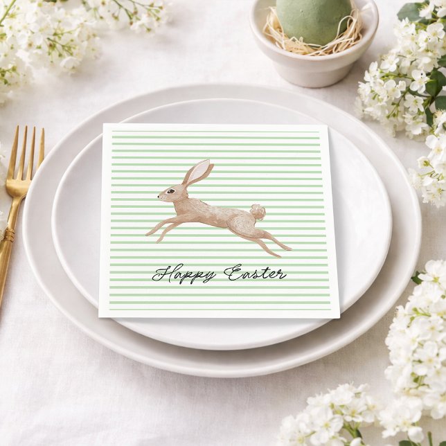 Easter Bunny Striped  Napkins (Creator Uploaded)