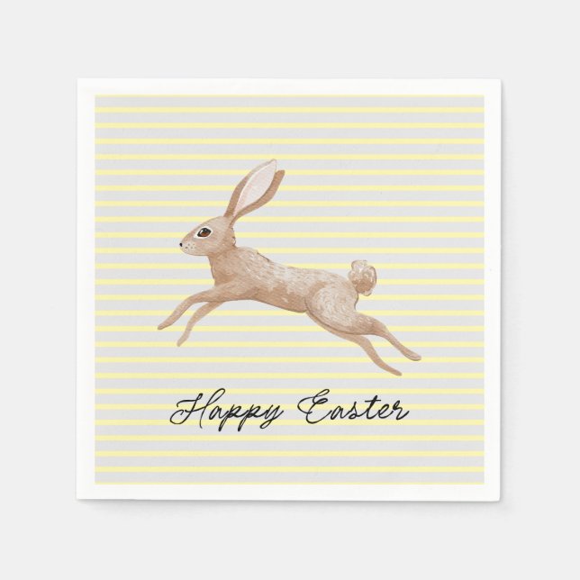 Easter Bunny Striped  Napkins (Front)