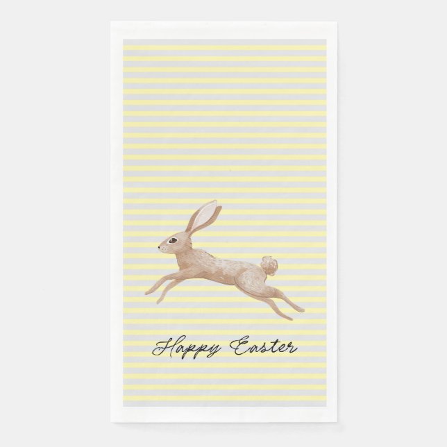 Easter Bunny Striped  Paper Guest Towels (Front)