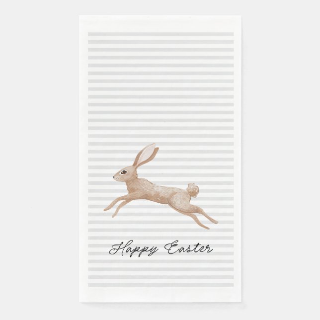 Easter Bunny Striped  Paper Guest Towels (Front)