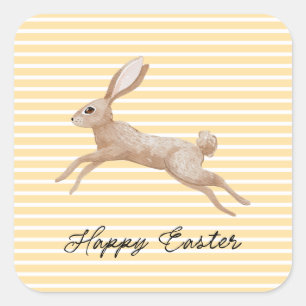 Easter Bunny Striped  Square Sticker
