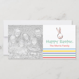 Easter Bunny Stripes Photo Cards