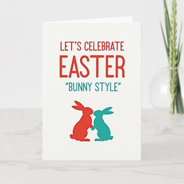 Easter Bunny Style Message Card (Front)