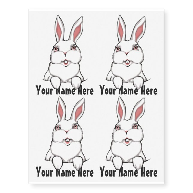 Easter Bunny Temporary Tattoo Custom Easter Gifts (Front)