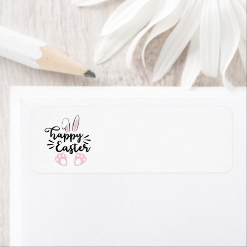 Easter bunny text return address label