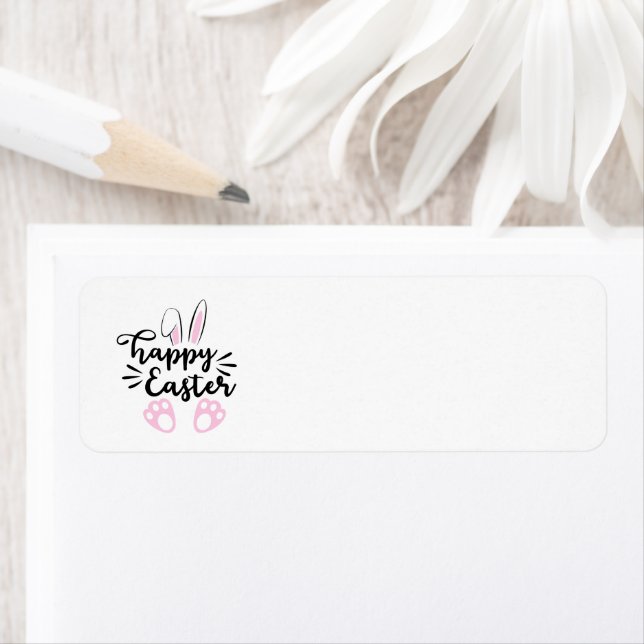 Easter bunny text return address label (Insitu)