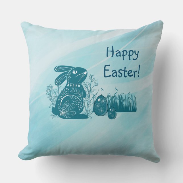 EASTER BUNNY THROW PILLOW (Front)