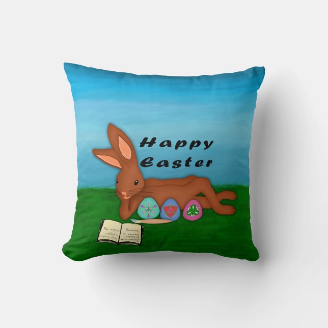 Easter Bunny Throw Pillow (Front)