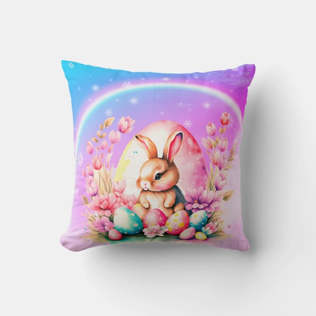 Easter Bunny  Throw Pillow (Front)