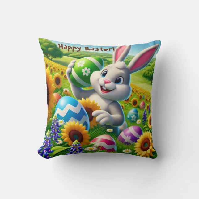 Easter Bunny Throw Pillow (Front)
