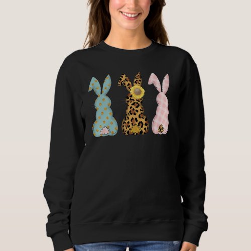 Easter Bunny Trio  Rabbit Leopard Matching Cute Sweatshirt