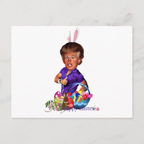 easter bunny trump holiday postcard