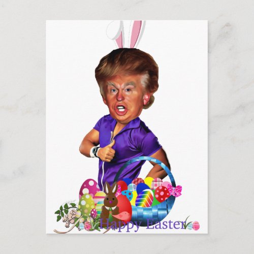 easter bunny trump holiday postcard