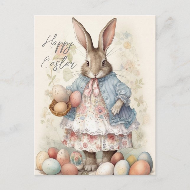 Easter Bunny Vintage Postcard (Front)