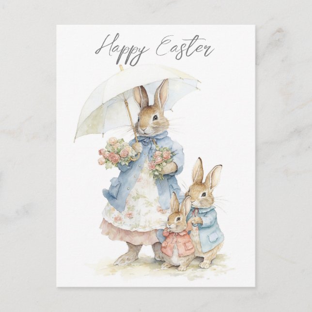 Easter Bunny Vintage Postcard (Front)