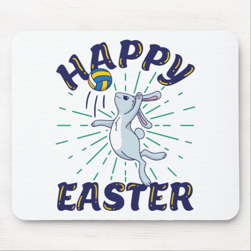 Easter Bunny Volleyball Jump Serve Mouse Pad