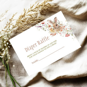 Easter Bunny Wildflower Baby Shower Diaper Raffle Enclosure Card