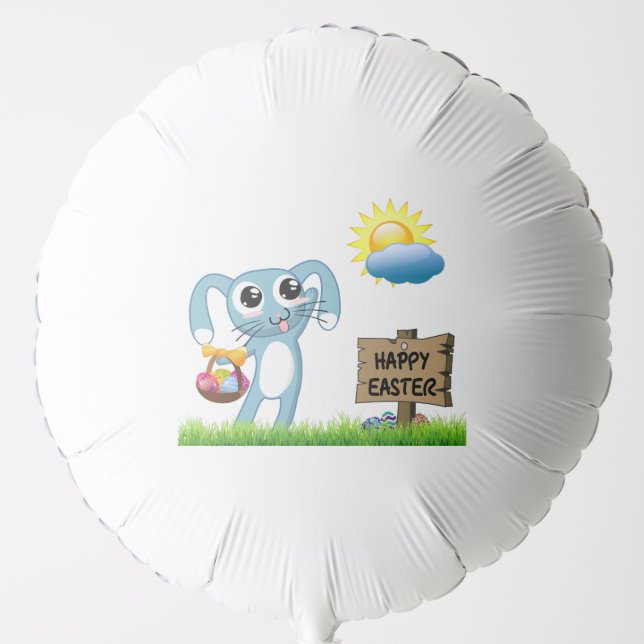 Easter Bunny wishes a Happy Easter Balloon (Front)