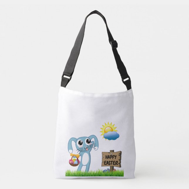 Easter Bunny wishes a Happy Easter Crossbody Bag (Front)