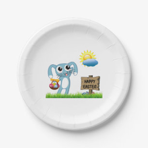 Easter Bunny wishes a Happy Easter Paper Plates