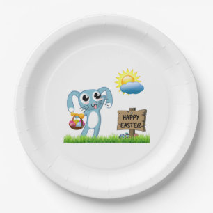 Easter Bunny wishes a Happy Easter Paper Plates