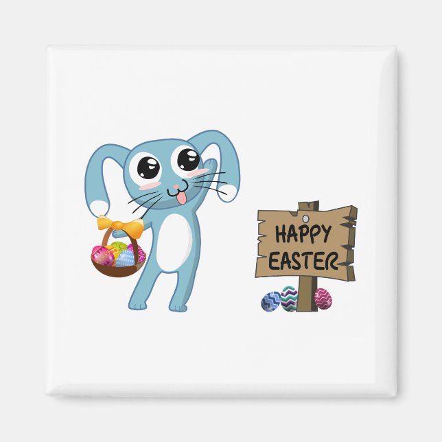 Easter Bunny wishes Happy Easter Magnet (Front)