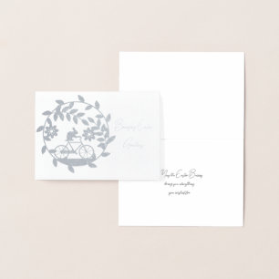 Easter Bunny Wishes Silver Foil Card