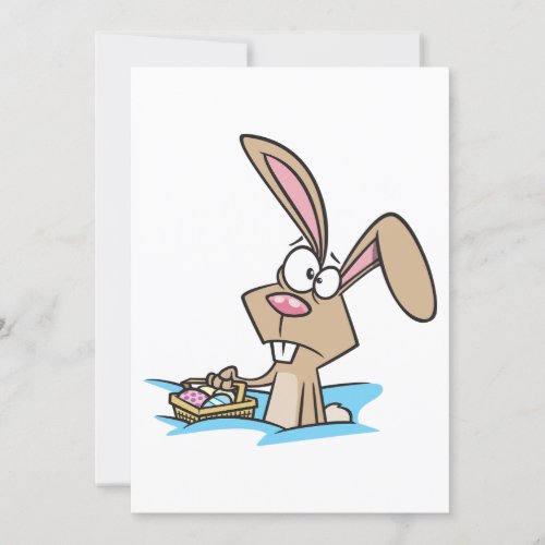 Easter Bunny With A Basket Invitation