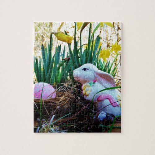 Easter Bunny with a pink egg Jigsaw Puzzle