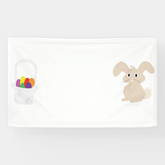 Easter Bunny with Basket Banner (Horizontal)