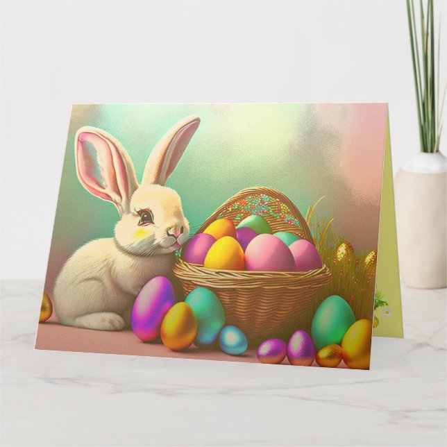 Easter Bunny With Basket Collection Card (Front)